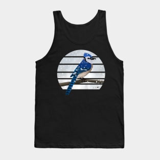 Blue Jay Winter Snow Bird Watching Birding Ornithologist Gift Tank Top